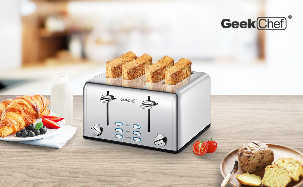 Stainless Steel Extra-Wide Slot Toaster