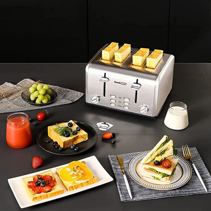 Stainless Steel Extra-Wide Slot Toaster